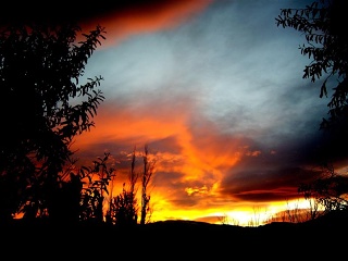 El Manzano - Zonsondergang